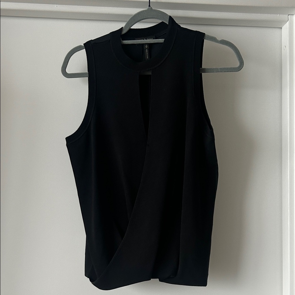rag & bone Black Draped Sleeveless Top